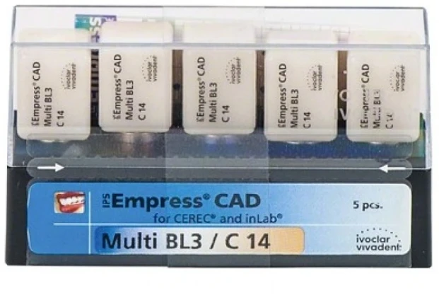 IPS Empress CAD Cerec Multi BL3/C14 Packung 5 Stück