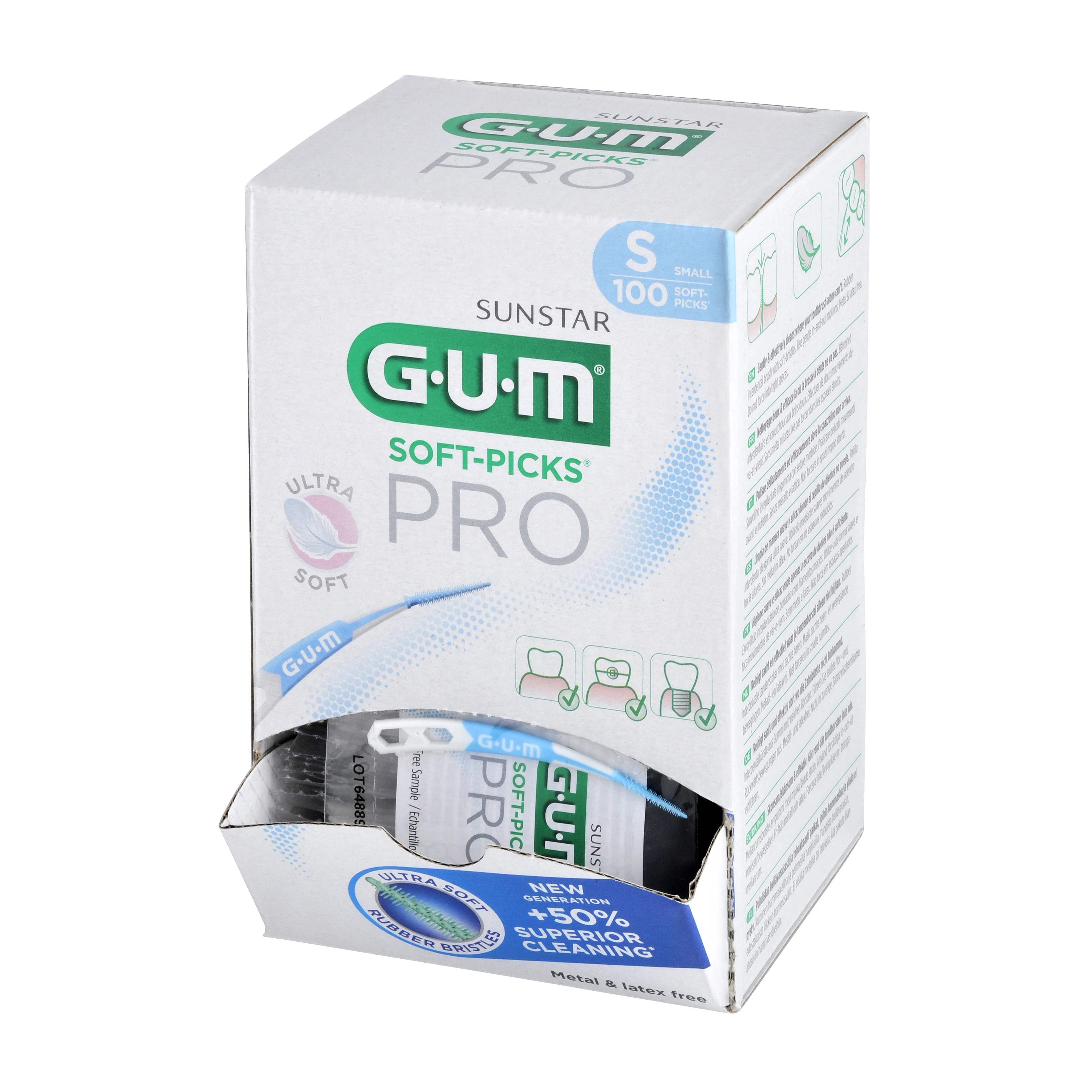GUM Soft-Picks Pro Small 100x1St, Box mit 100 x 1 Stück
