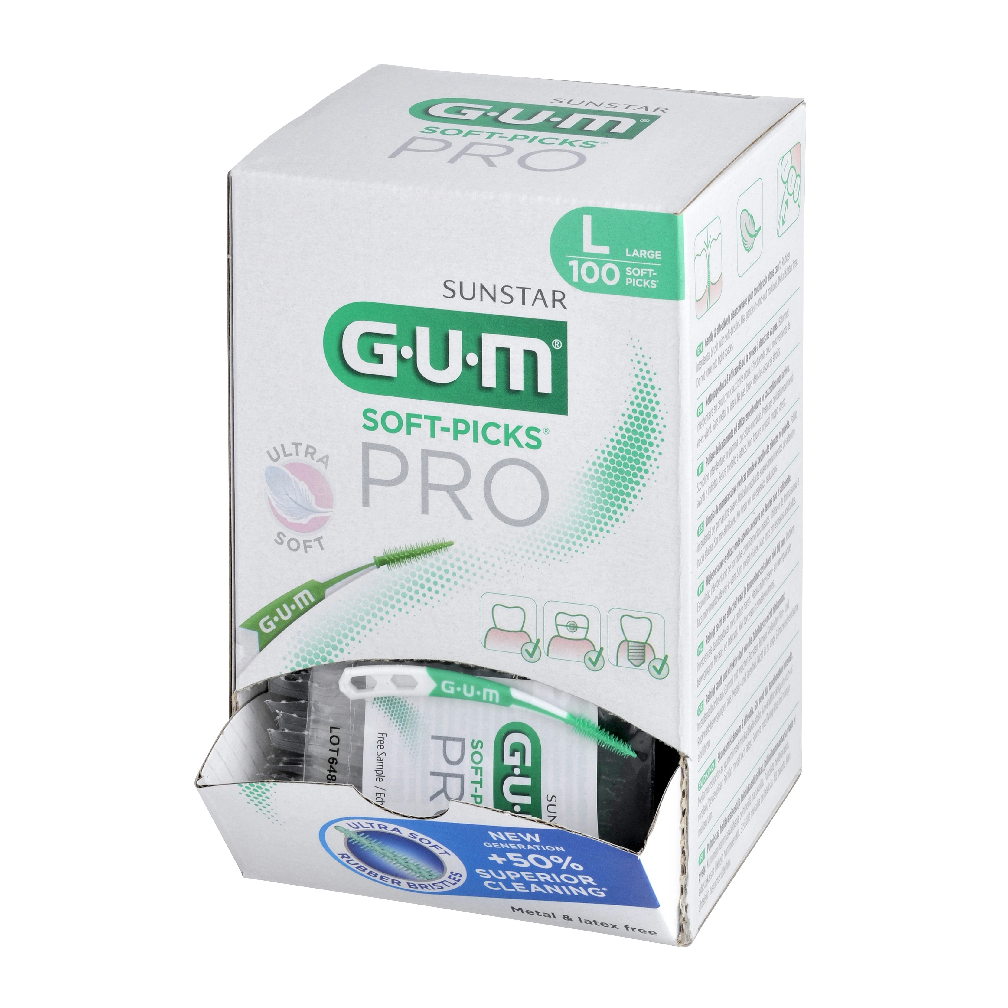 GUM Soft-Picks Pro Large 100x1St, Box mit 100 x 1 Stück