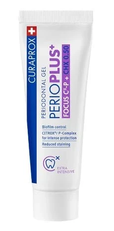 «Perio plus» Focus Gel 0,5 CHX mit Citrox + Hyaluronsäure + PVP-VA + Xylitol + Polylysin