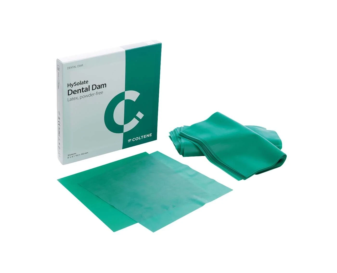 HySolate Latex Dental Dam grün mittel 152x152mm Pa 36