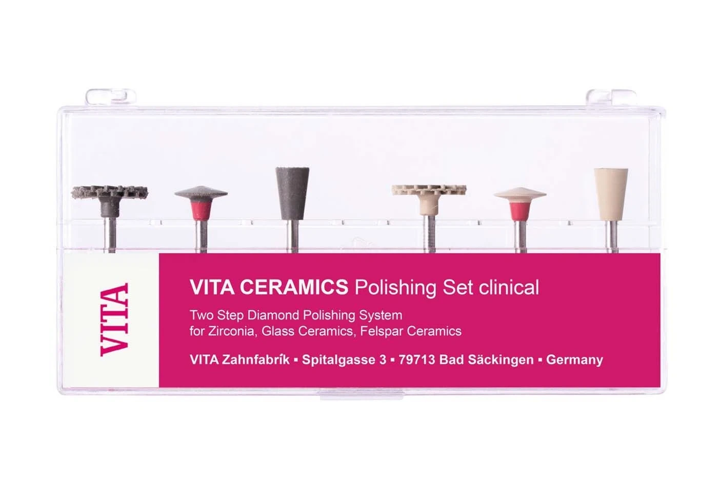 VITA CERAMICS Polishing clinical 6 Polierer (Kelch VI-W7Dmf, Kelch VI-W7D, Linse VI-W18D, Linse VI-W18mf, Brush VI-DT-W14D, Brush VI-DT-14Dmf)