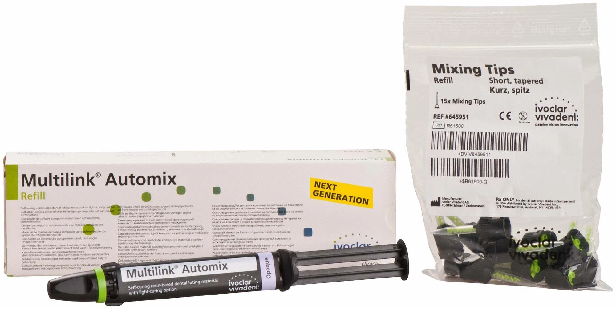Multilink Automix, adhäsive Befestigungs-System, opaque, Spritze à 9 g