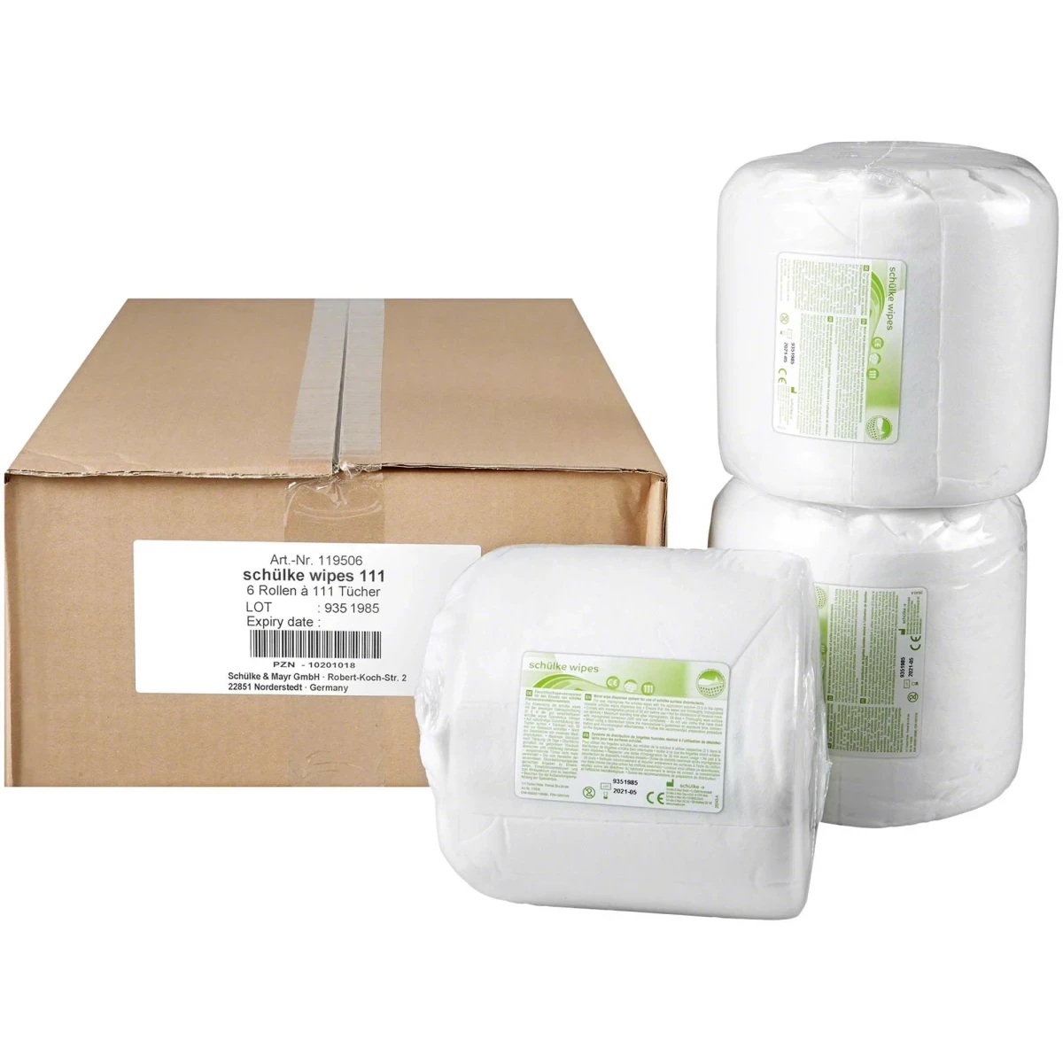 schülke wipes Karton 6 x 111 Stück, 30 x 24 cm