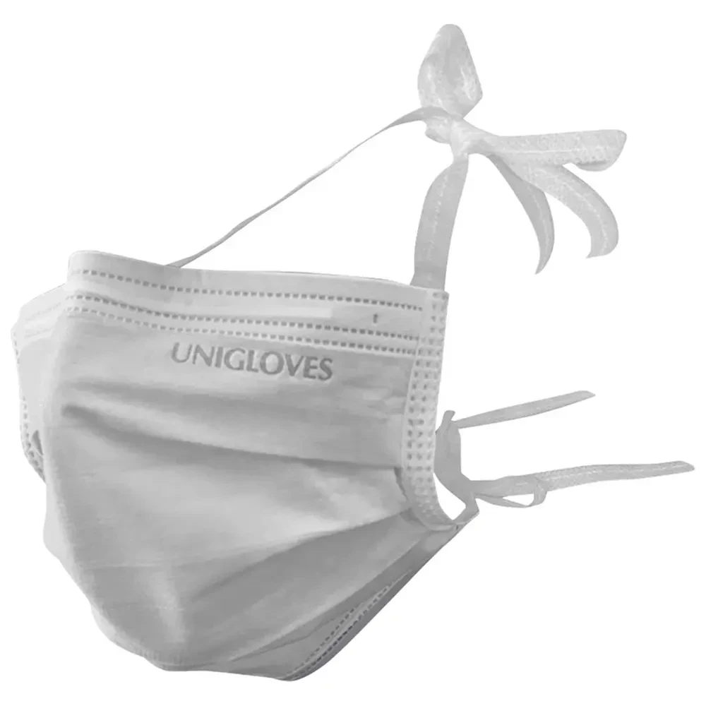 Basic OP-Mundschutz, weiß, latexfrei, 3-lagig, mit Band, Packung à 50 Stück