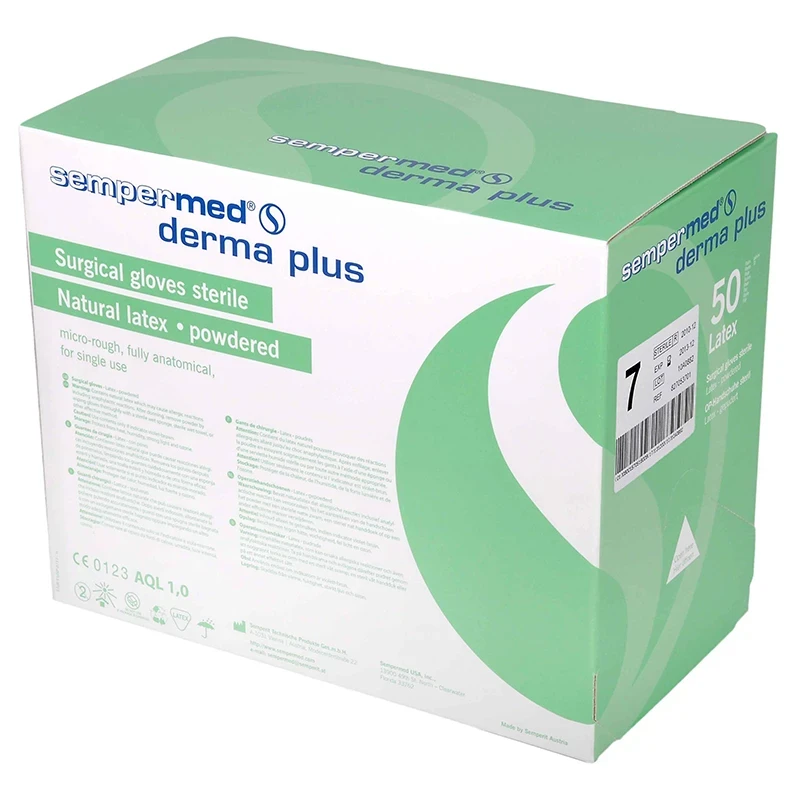 Sempermed derma plus, steril, gepudert, Größe 7.5, Packung 50 Paar