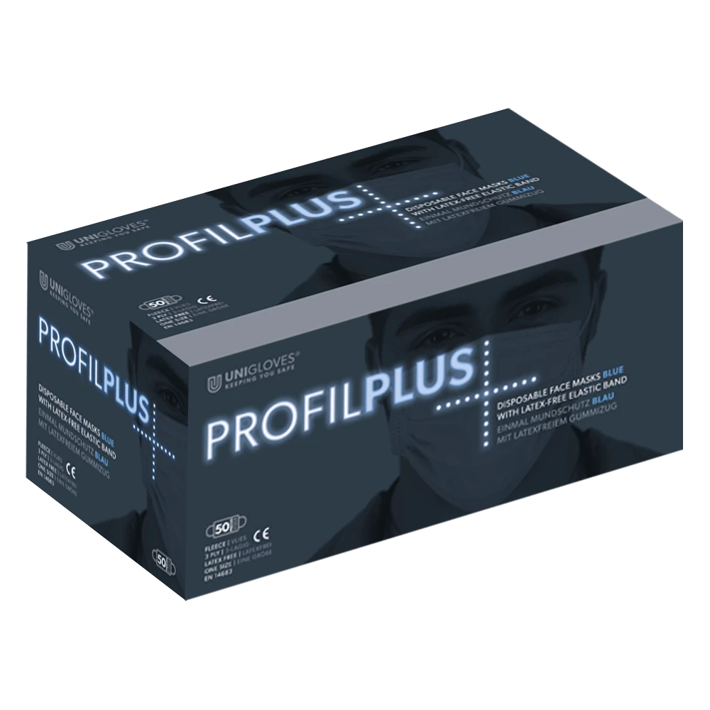Profil Plus Mundschutz blau, Packung à 50 Stück