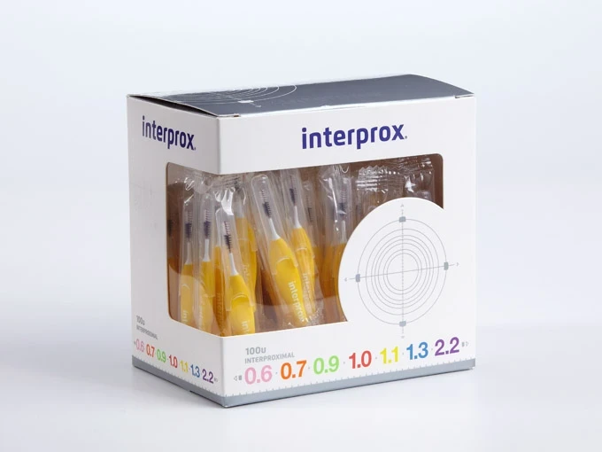 Interprox mini Boxen, gelb, Packung à 100 Stück