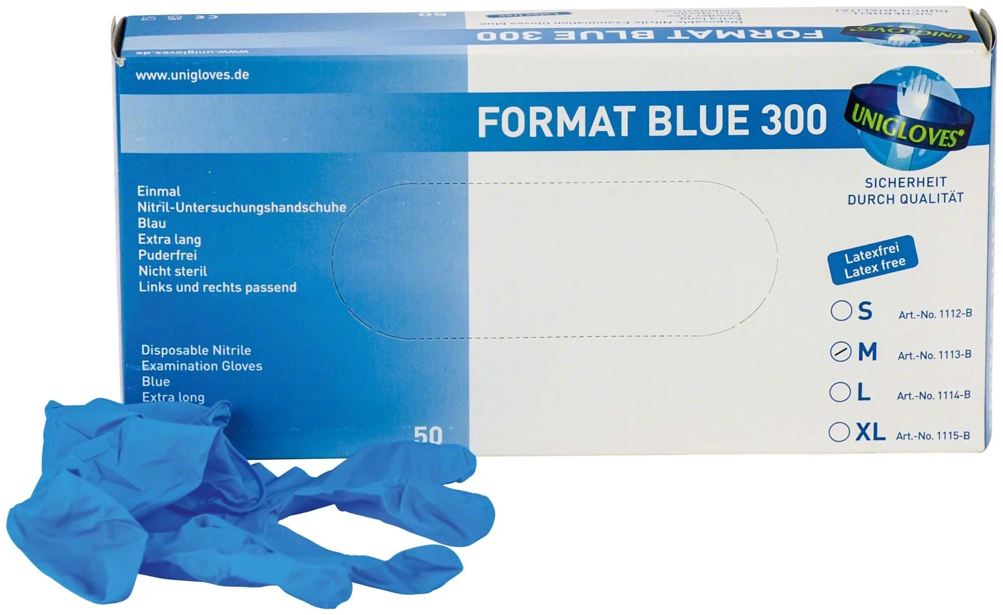 Format Blue 300, puderfrei, M, Packung à 50 Stück