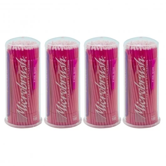 Microbrush Tube Series Applikatoren, pink, fein - 1,5 mm, Packung à 100 Stück