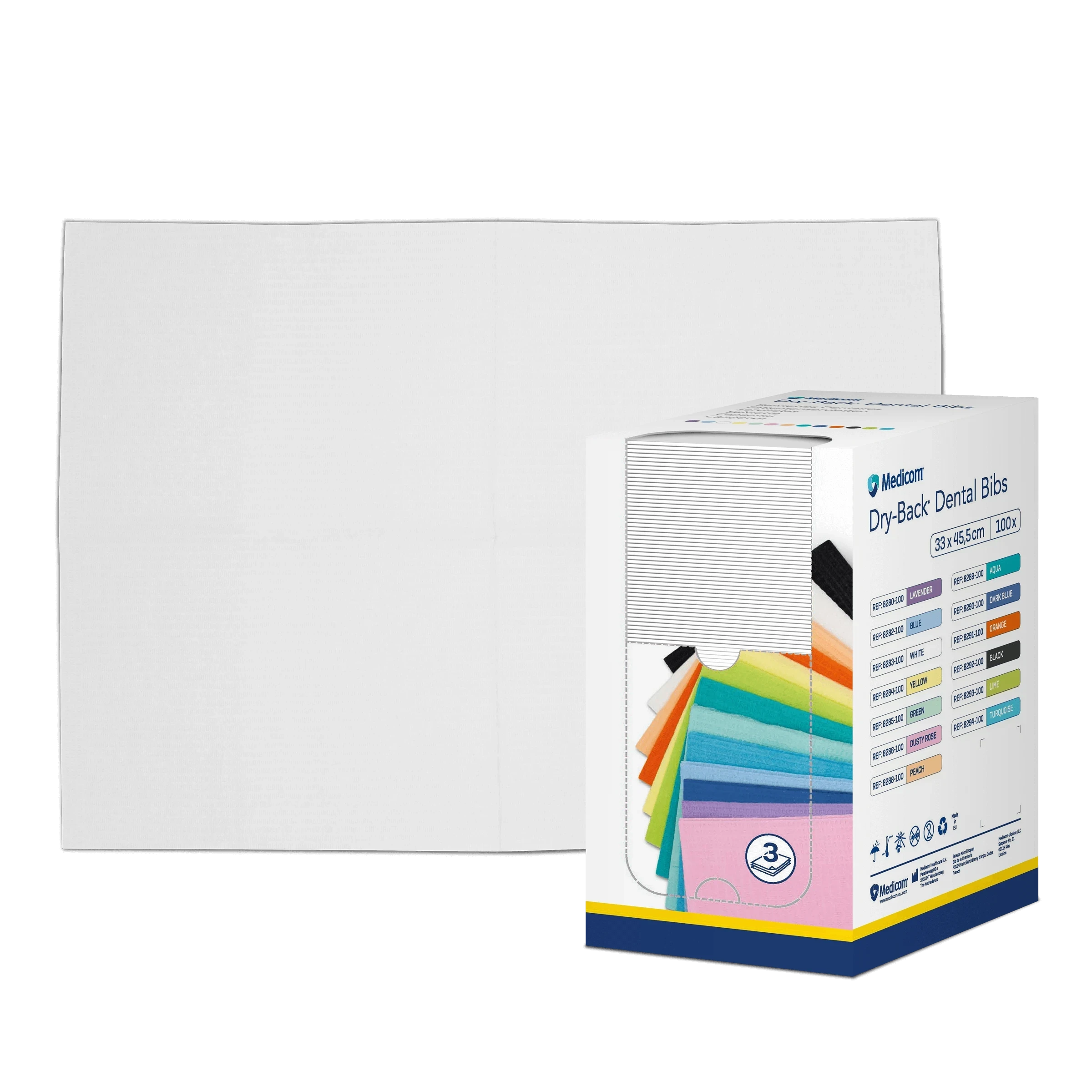 Medicom Dry-Back, Patientenservietten, 33 x 45,5 cm, weiß, Spenderbox à 100 Stück