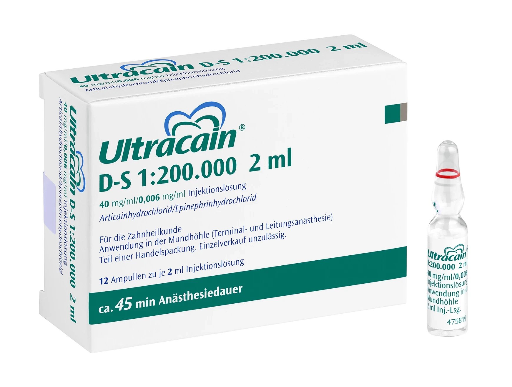 Ultracain D-S, 1:200.000, Lokalanästhetikum, 96 Brechampullen à 2 ml