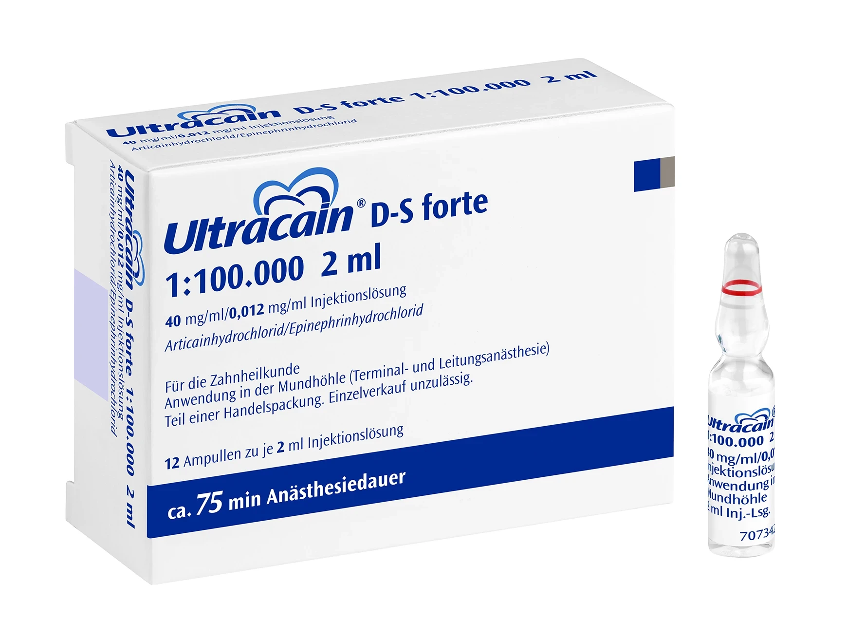 Ultracain D-S Forte 1:100.000, 96 Brechampullen à 2 ml