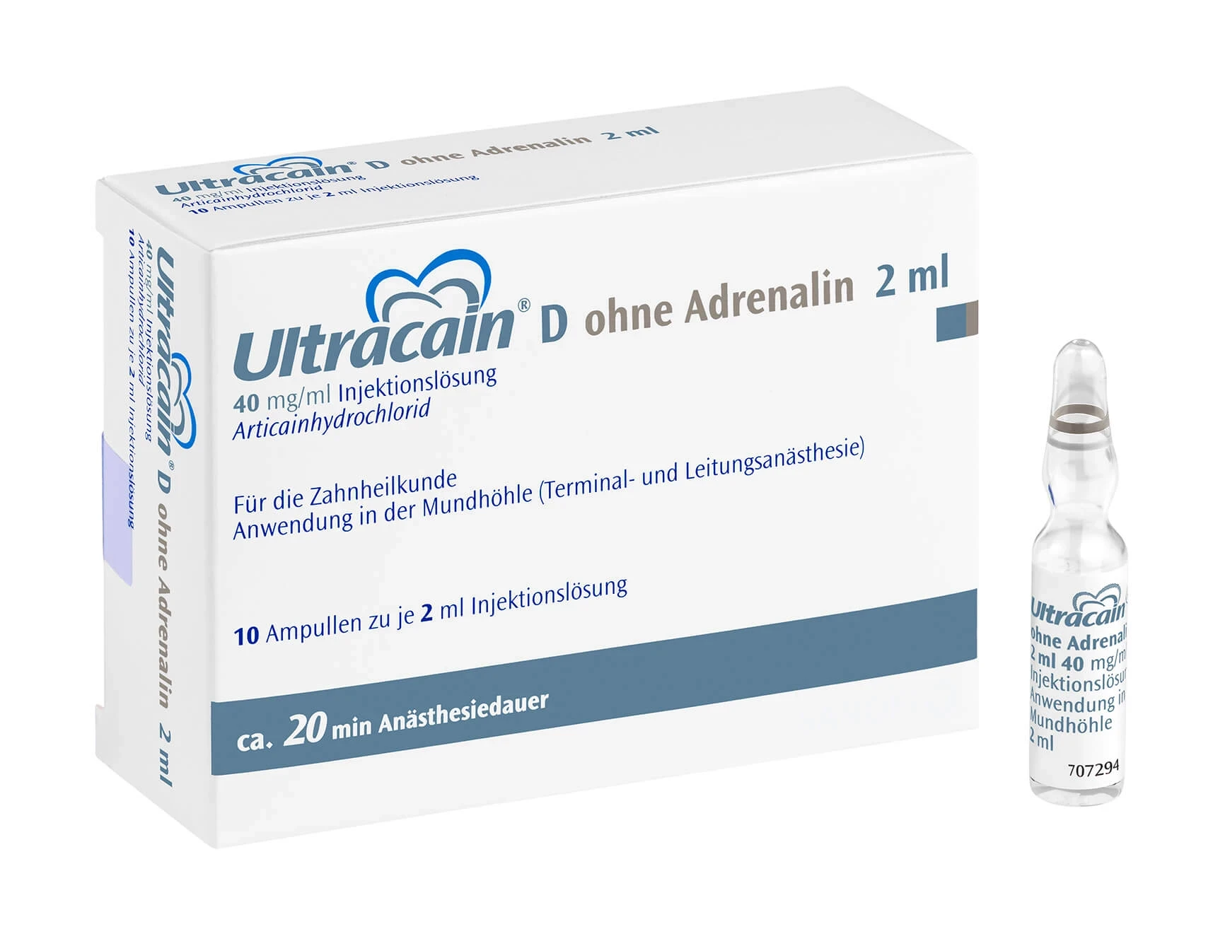 Ultracain D ohne Adrenalin, 10 Brechampullen à 2 ml