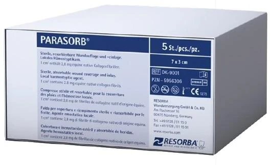 Parasorb Fleece, 70 × 30 mm, Packung à 5 Stück