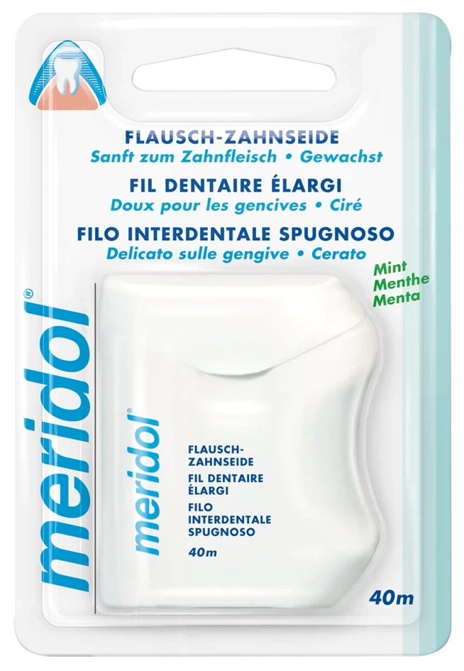 Meridol Flausch-Zahnseide, gewachst, Spender à 40 m