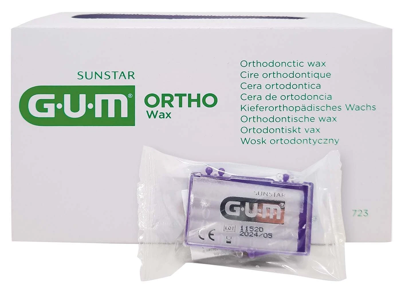 GUM ORTHO Wachs Praxisbox 24 x ORTHO Wachs geschmacksneutral