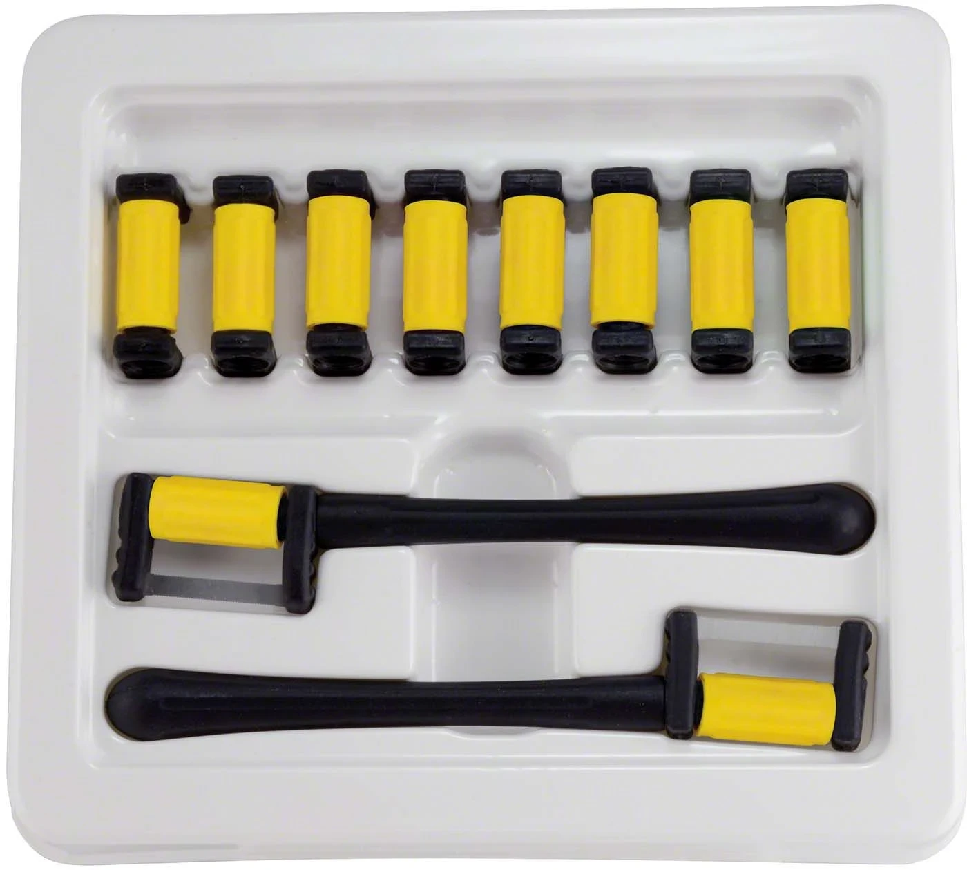 FitStrip 10 x 0,11 mm Streifen beidseitig beschichtet, superfein gelb, 2 Griffe