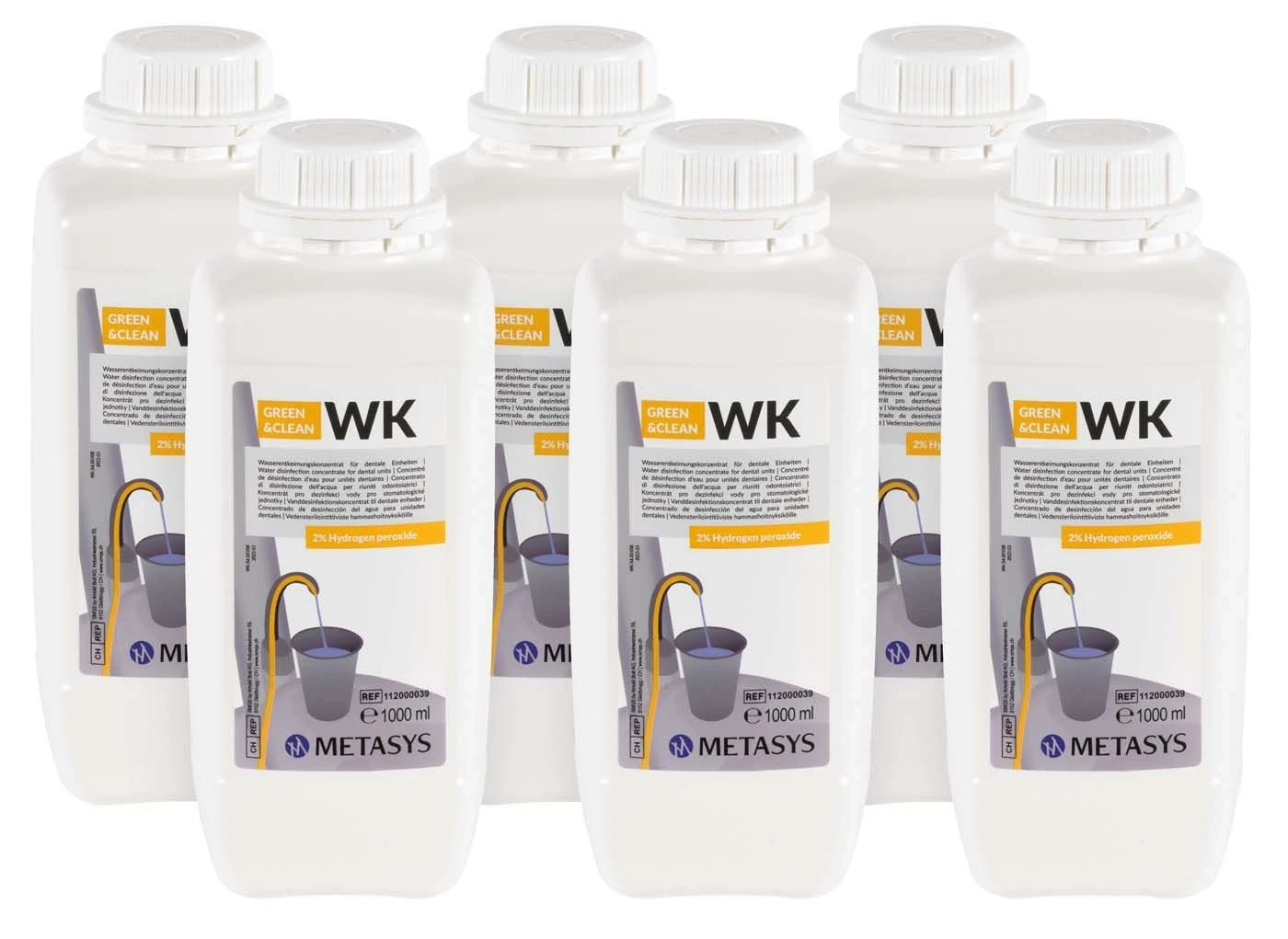 GREEN&CLEAN WK, Dekontaminationspräparat, Wasserentkeimung, 6 Flaschen à 1 Liter