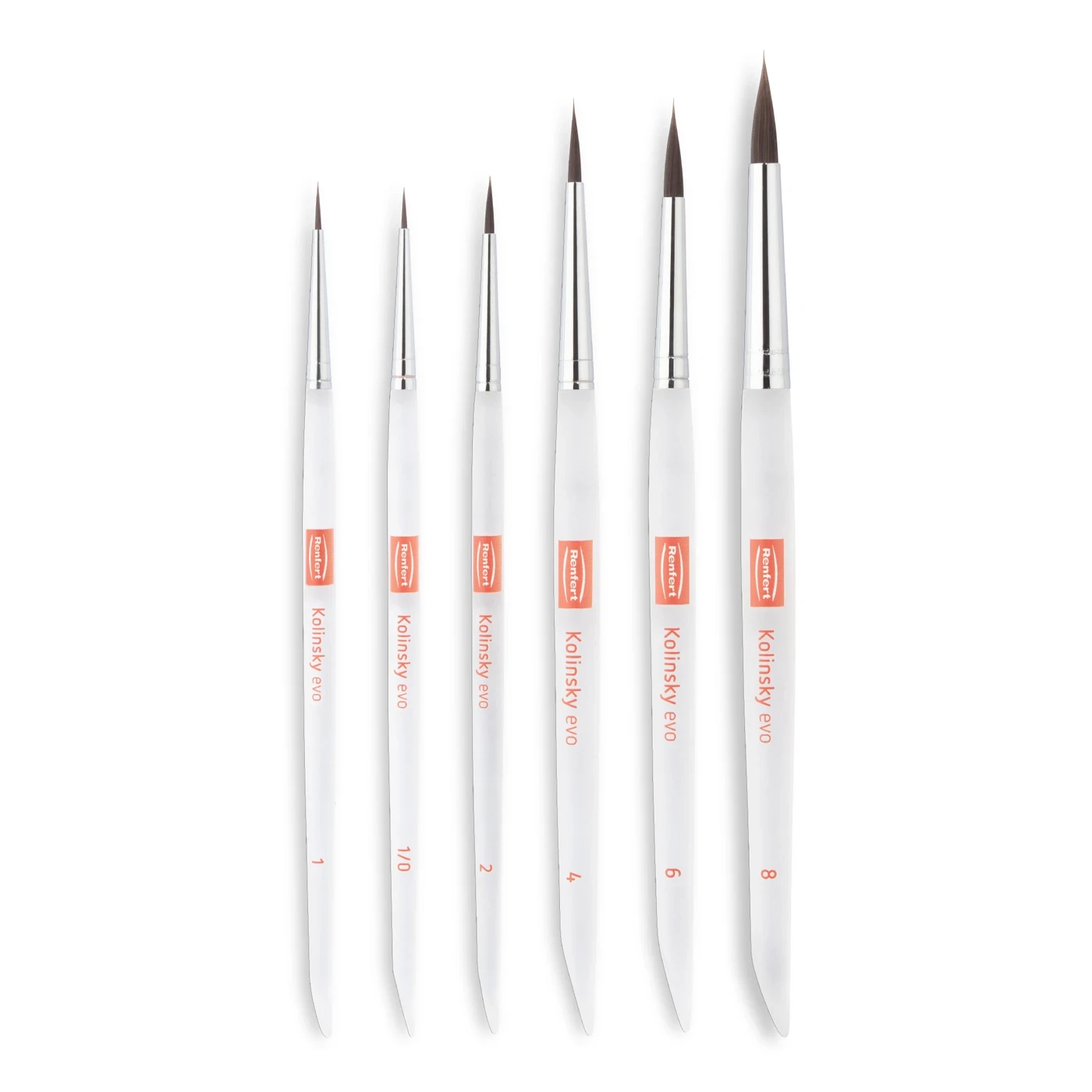 Kolinsky evo Keramikpinselset, Gr. 1, 2 ,4, 6, 8, 1/0, 1 Set