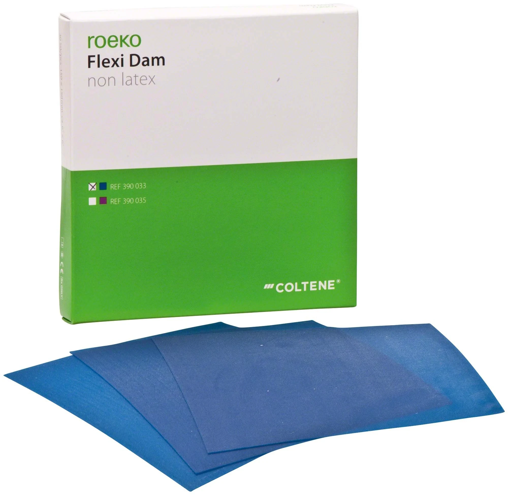Roeko Flexi Dam, non Latex, 15x15 cm, blau, Packung à 30 Stück