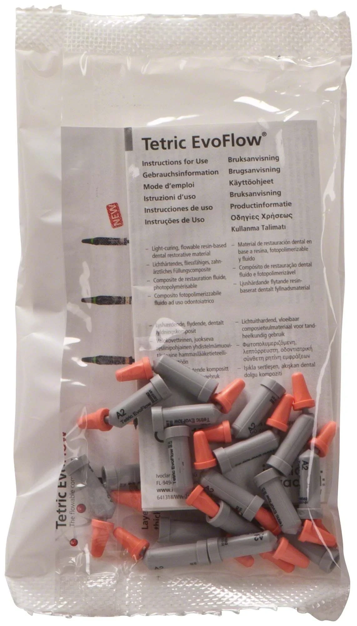 Tetric EvoFlow, Nanohybrid-Composite, Cavifil, A2, 20 Kapseln à 0,2 g