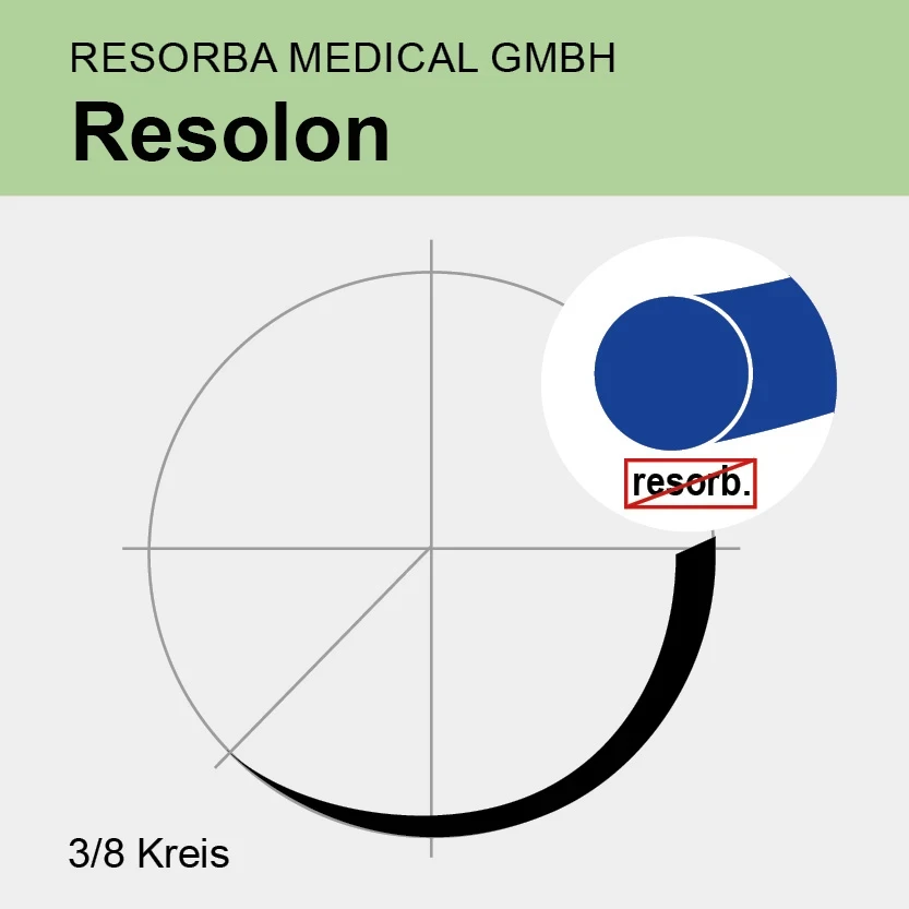 RESOLON, blau, 4/0 USP, DS18, 75cm, 36 Stück, 1 Packung à 36 Stück