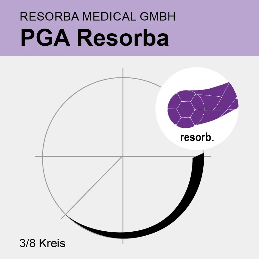 PGA RESORBA, violett, 4/0 USP, DS18, 45cm, 24 Stück, 1 Packung à 24 Stück