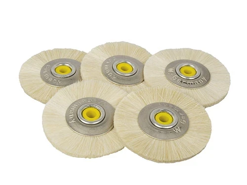 Polierbürste, Oberflächenbearbeitung, Ø 23/49 mm, spitze Kontur, mit Metallkern,Ziegenhaar, 1 Stück