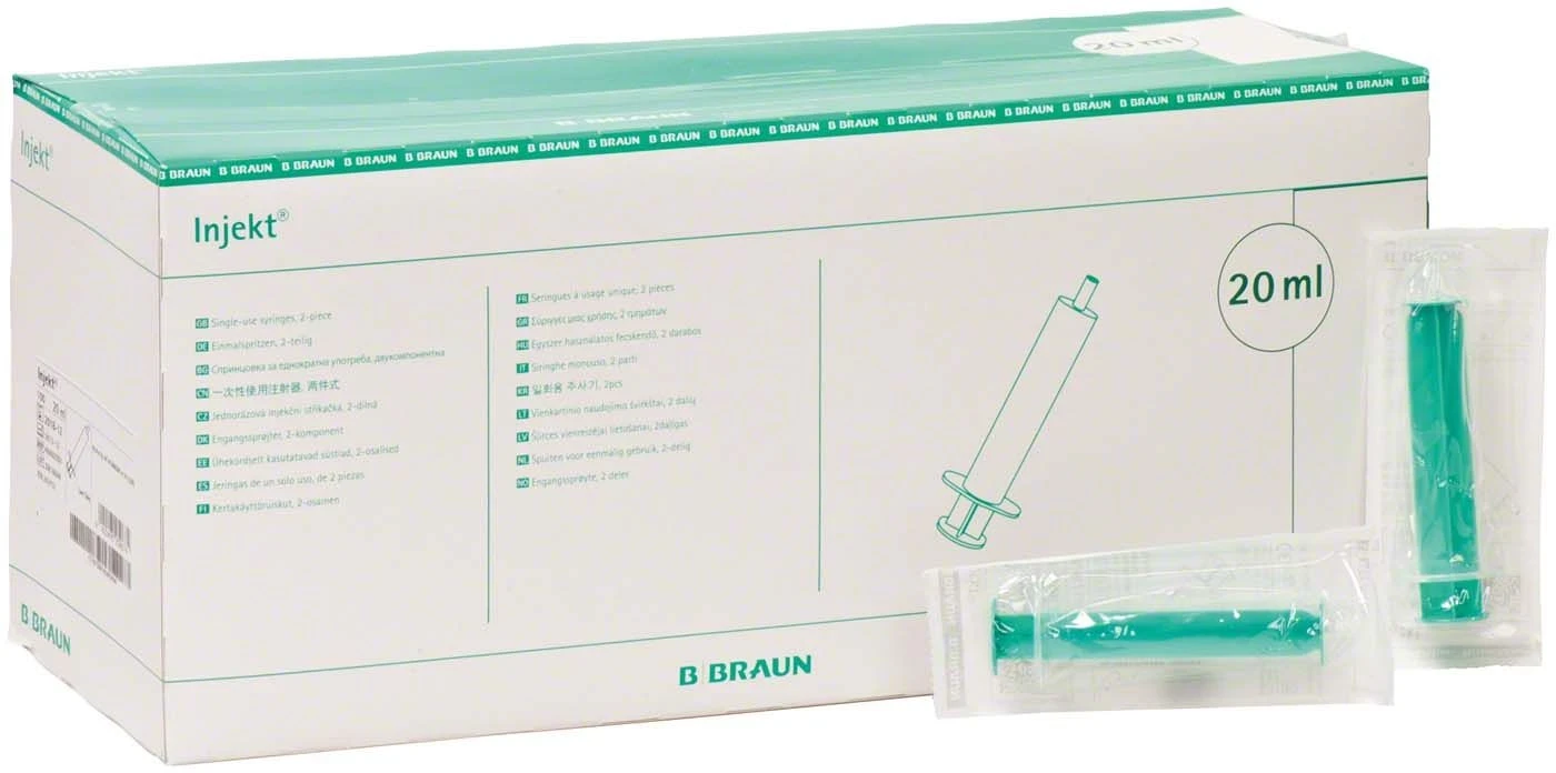 Injekt Einmalspritzen 20 ml Luer Solo, Packung à 100 Stück