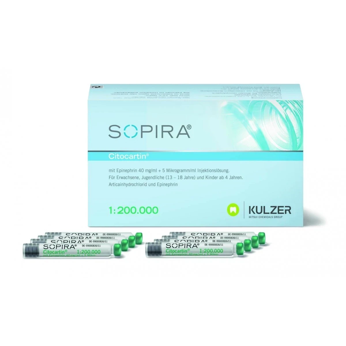Sopira Citocartin 1:200.000, 9+1, Aktionspaket, 50 Zylinderampullen à 1,7 ml