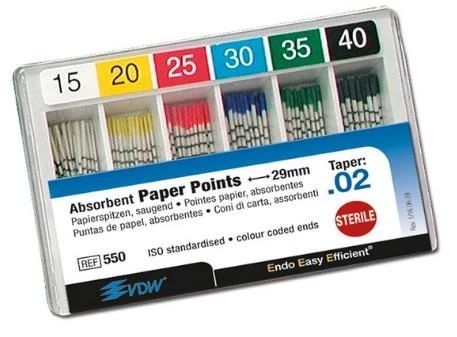 Papierspitzen, Taper.02, ISO 070, 29 mm, Packung à 180 Stück