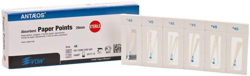 Papierspitzen, Taper.02, ISO 045, 29 mm, Packung à 180 Stück