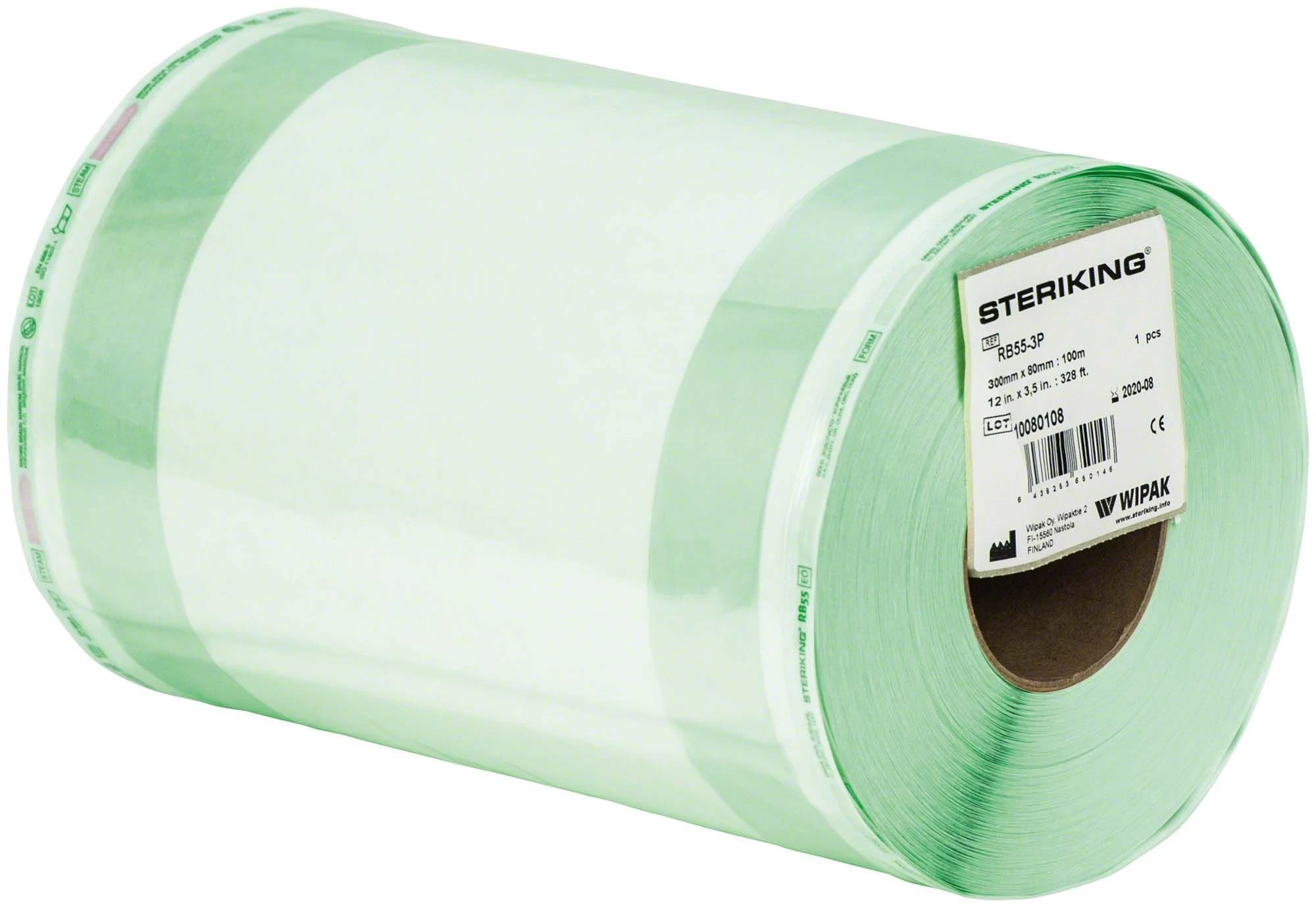 Steriking Rollen mit Seitenfalte RB55 300 x 80mm 100m, 1 Rolle