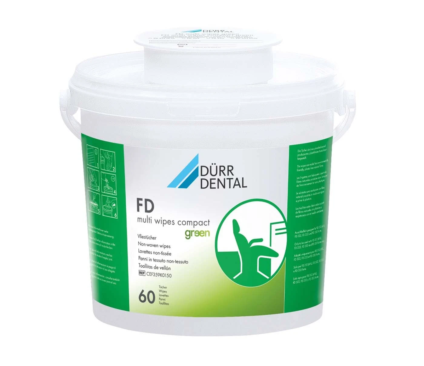 FD multi wipes compact, green, Spenderbox 60 Tücher