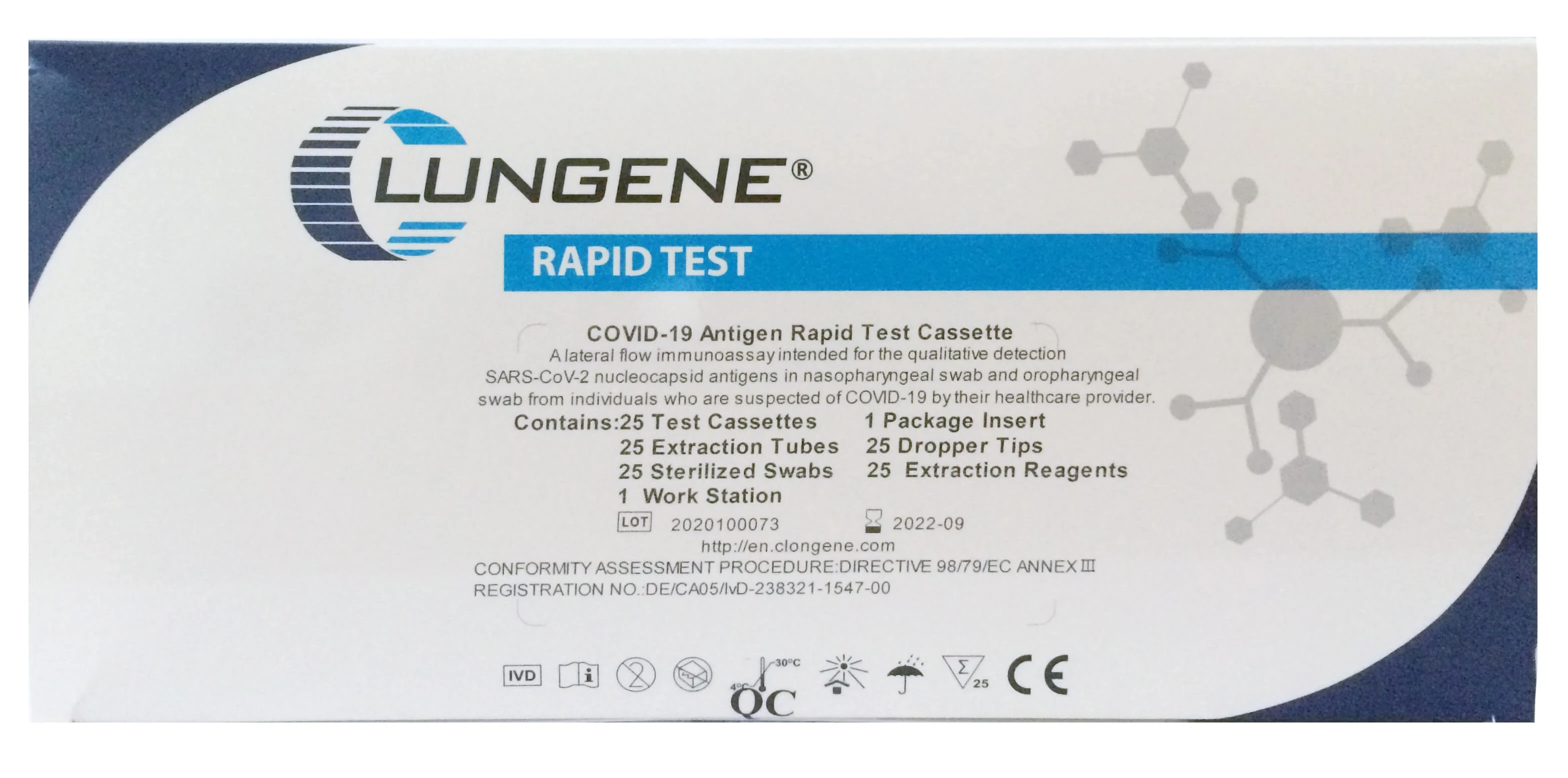 COVID-19 Antigen Schnelltest Clungene, Packung à 25 Stück