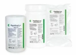 PlastiSept eco Jumbo Wipes 50, für empfindliche Oberflächen, aldehydfrei, (50g/m² ) 21 x 26 cm, VAH-/DGHM, StarterSet 2 Spenderboxen, leer mit 2 NF-Beute x 70 Tücher