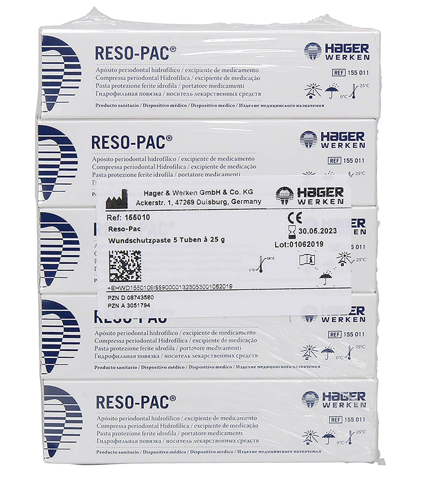 Reso-Pac, Wundschutzpaste, adhäsiv, 5 Tuben à 25 ml
