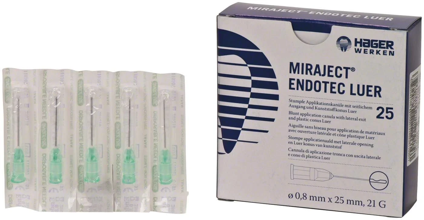 Miraject Endotec, 0,8 × 25 mm, Gauge 21, Packung à 25 Stück