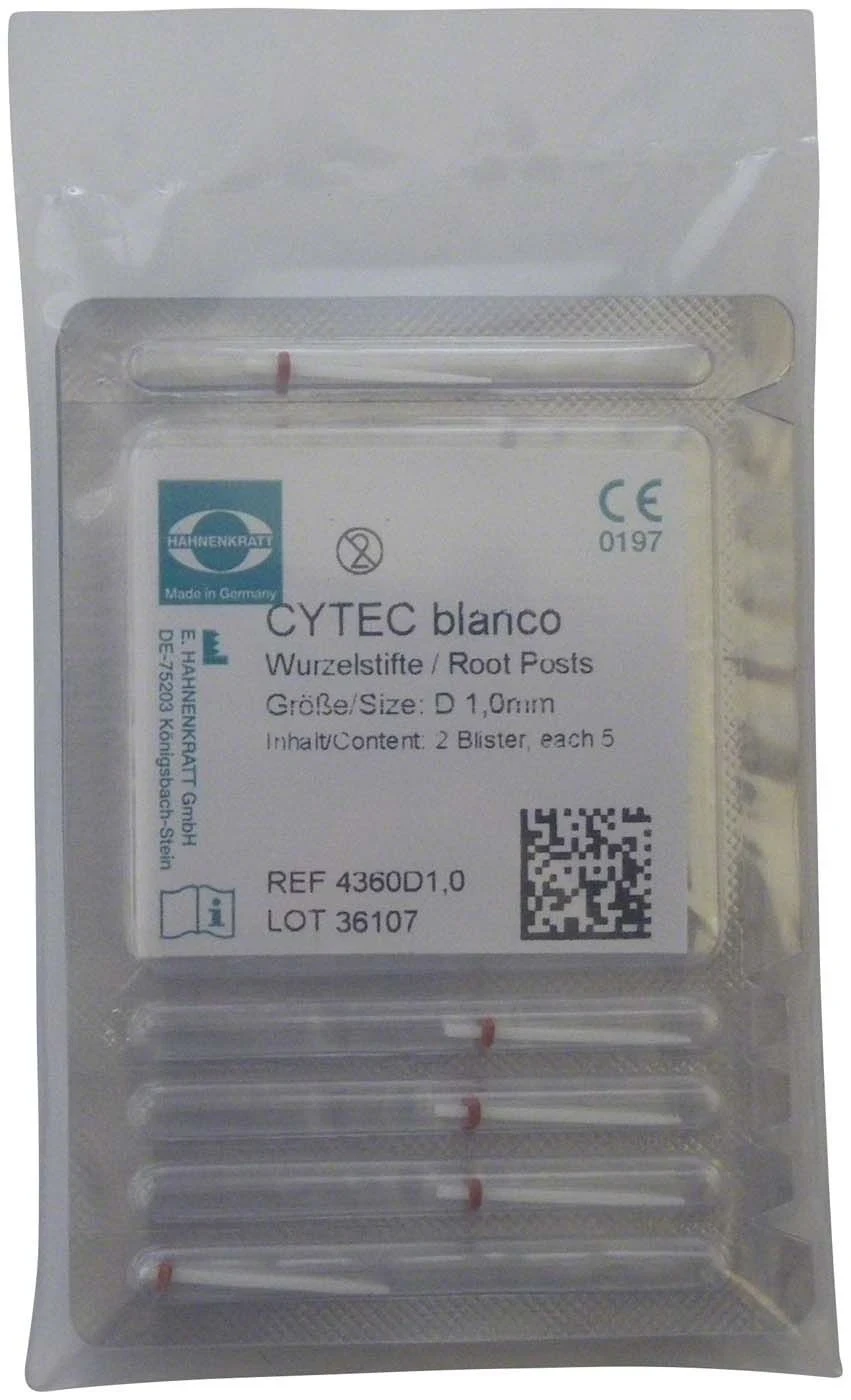 Cytec blanco Wurzelstifte, 1,0 mm, rot, Packung à 10 Stück