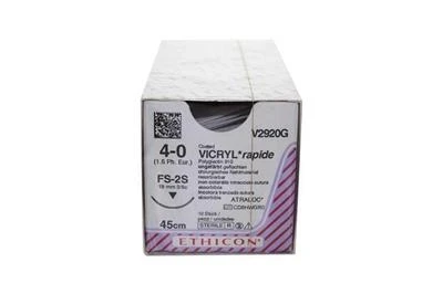 Vicryl geflochten, FS2S, USP 4-0, 0,45m, violett, Packung à 36 Stück
