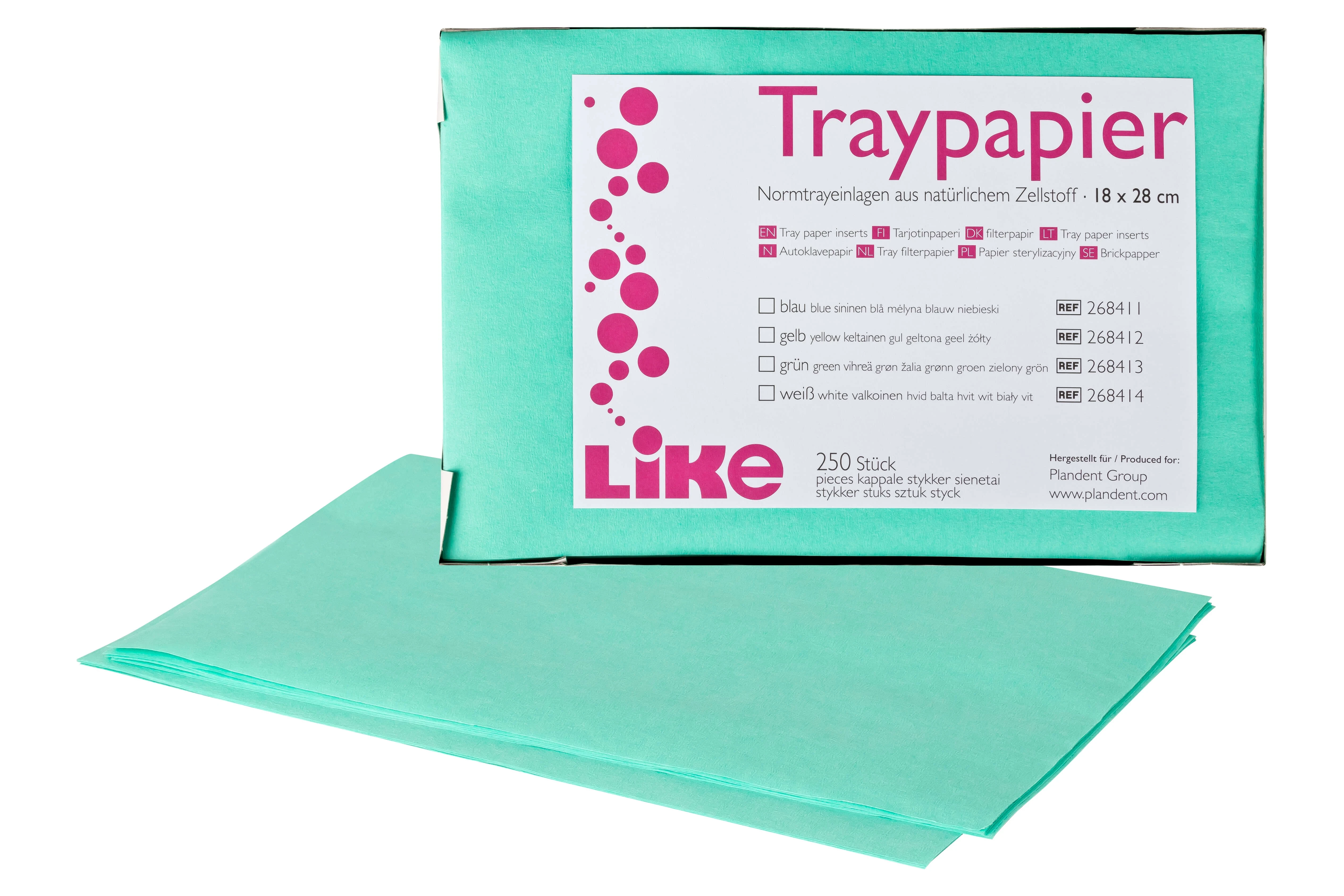 Like Traypapier, grün, 18 x 28 cm, Packung 250 Blatt