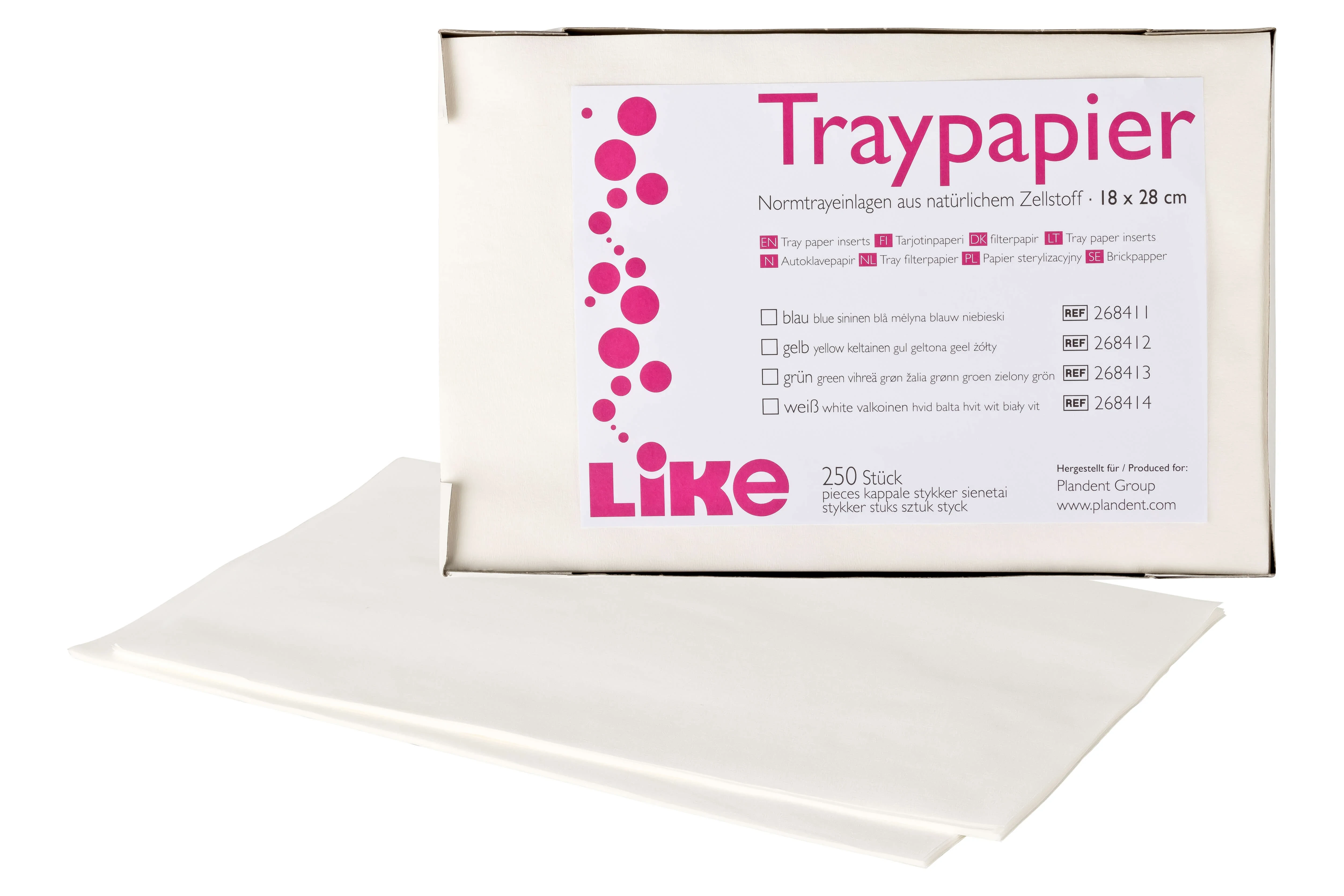 Like Traypapier, 18 × 28 cm, weiß, Packung à 250 Blatt