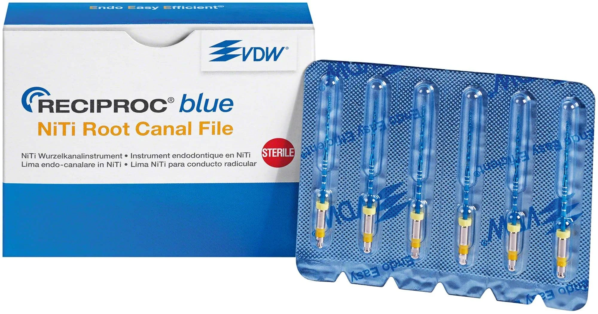 Reciproc blue Feilen, 31 mm, ISO R50, gelb, Blister à 6 Stück