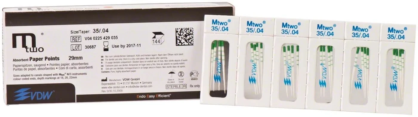 Mtwo Papierspitzen, Taper.04, ISO 035, 29 mm, Packung à 144 Stück