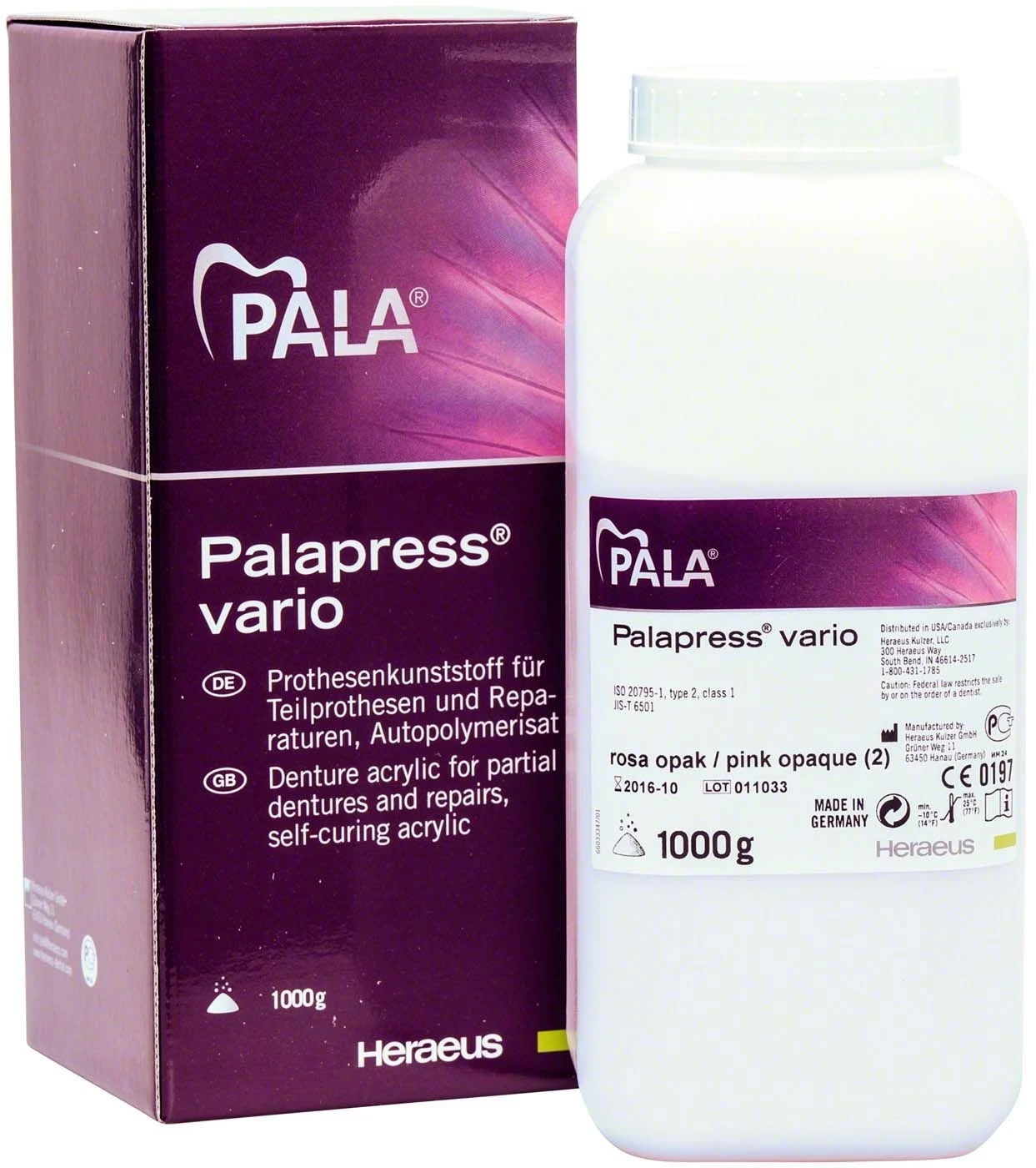 Palapress Vario Pulver, Prothesenkunststoff, rosa-opak, Packung à 1 kg