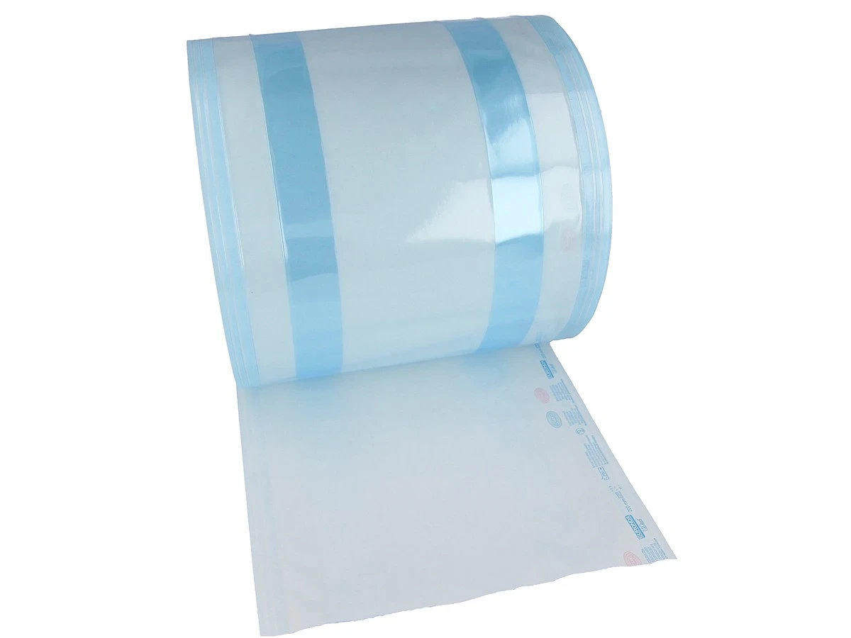 Eurosteril Sterilisationsfolie, Breite 200 × 50 mm, mit Falte, Rolle à 100 m