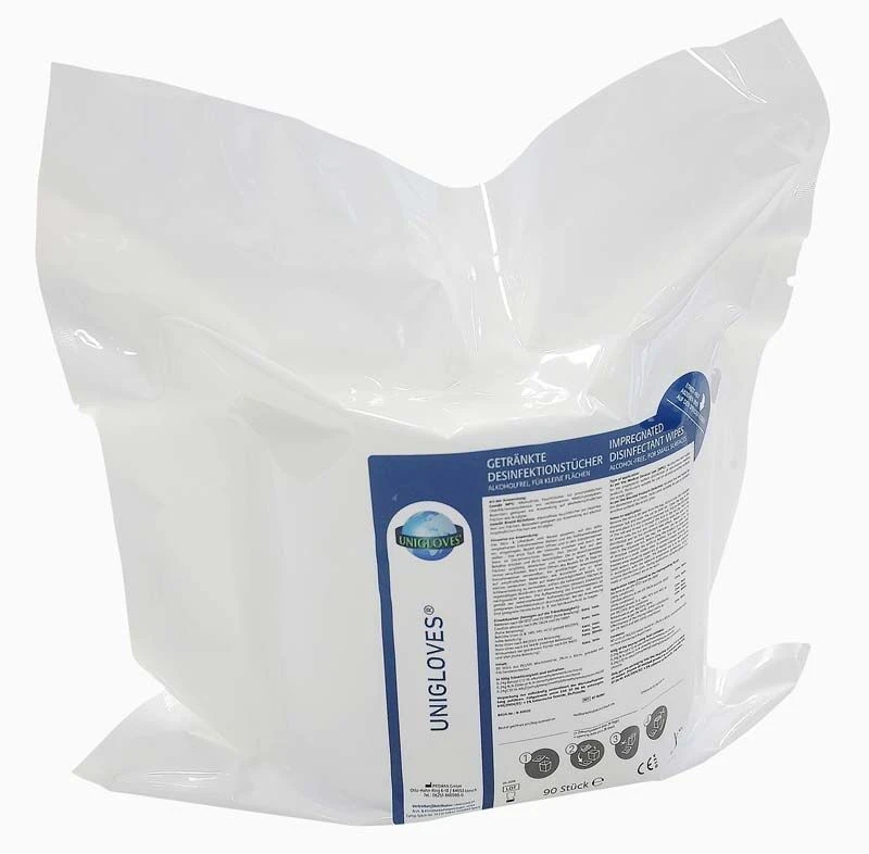 Unigloves Desinfektionstücher getränkt alkoholfrei 2x90 Stück