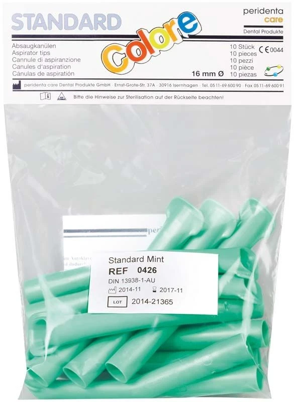 Absaugkanüle Standard Colore - Einfarbig Mint, Packung 10 Stück