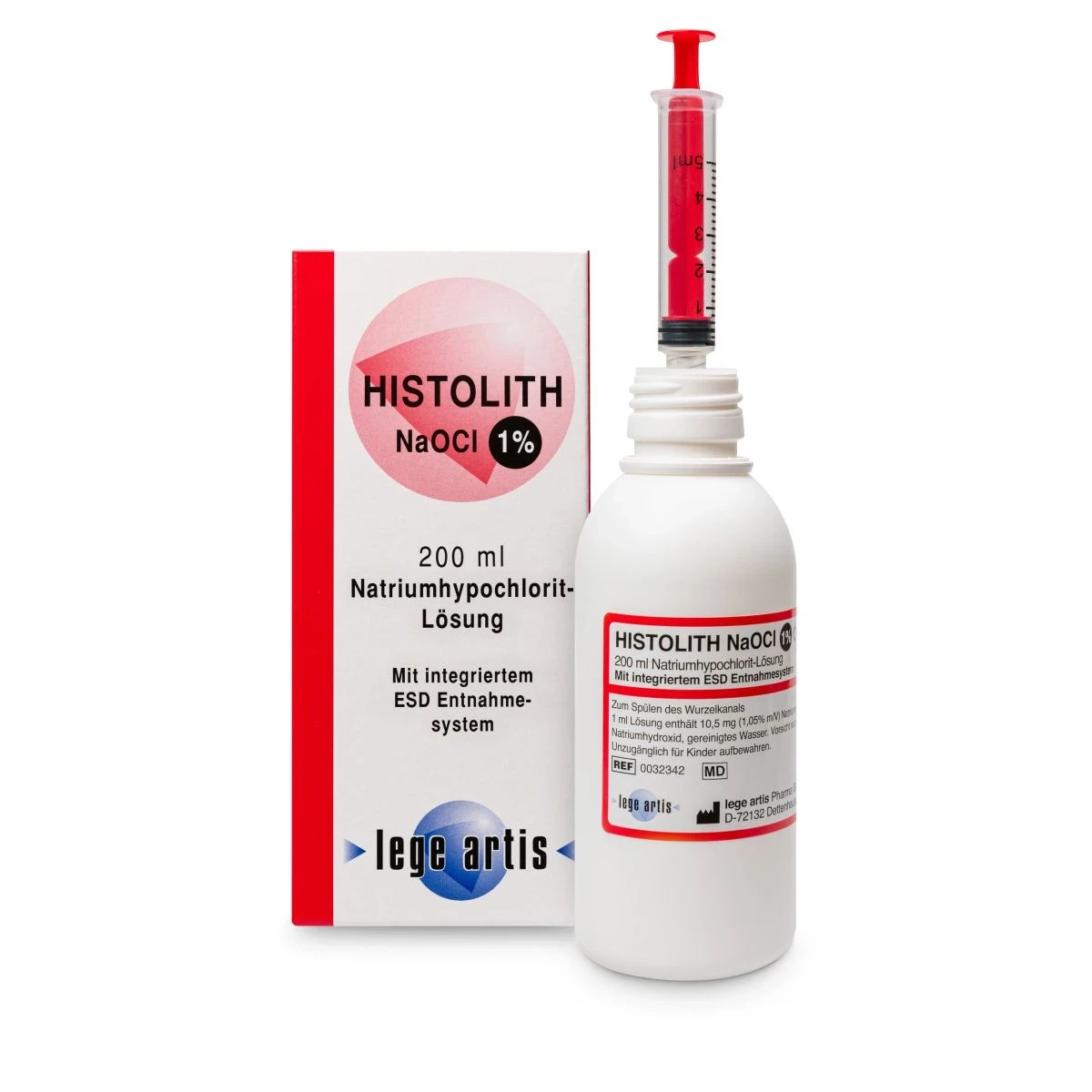 Histolith NaOCl 1%, Zusammensetzung: Natriumhypochlorit, Konzentration 1 %, Flasche 200 ml